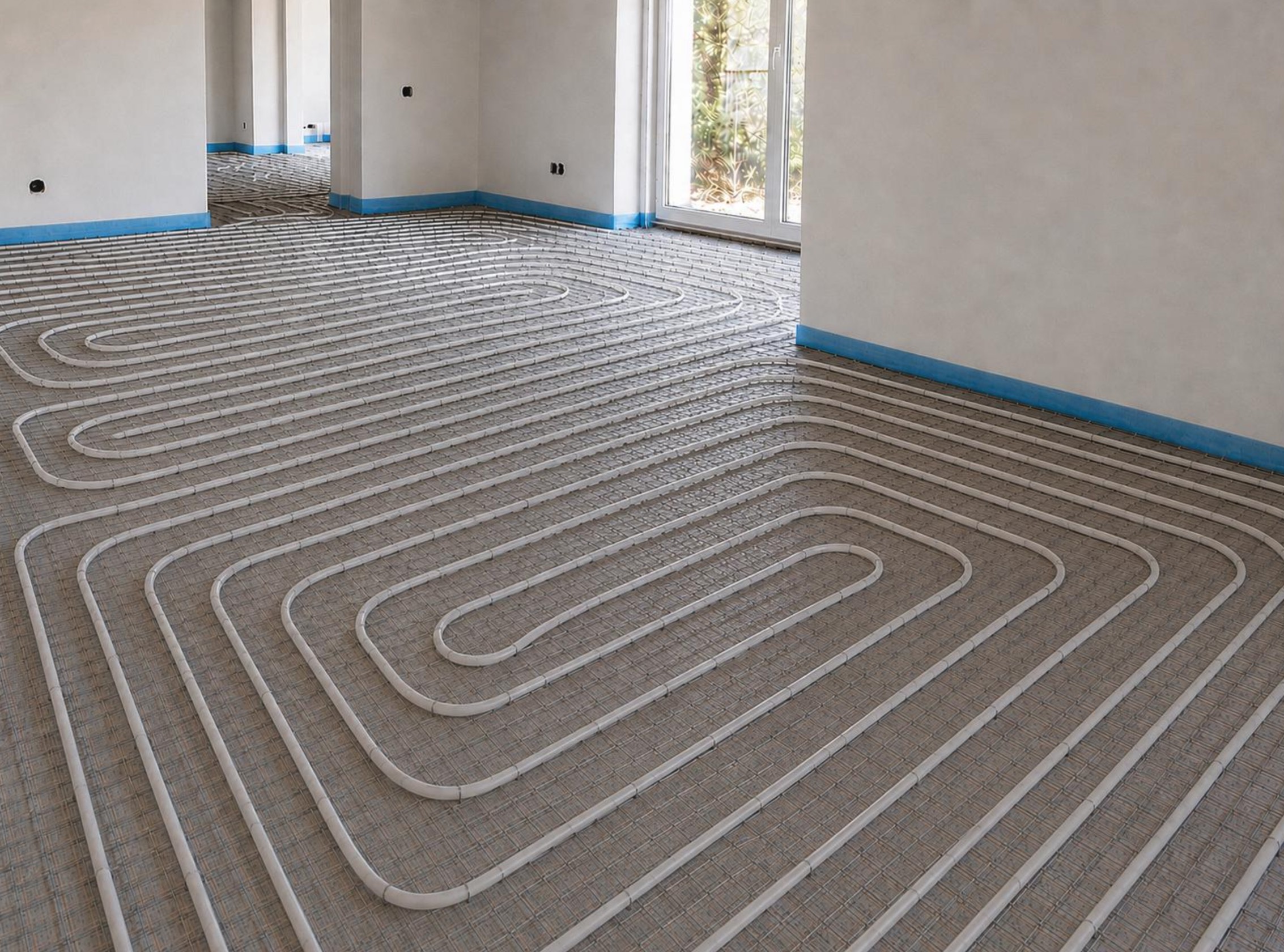 Pose de plancher chauffant sur treillis métallique