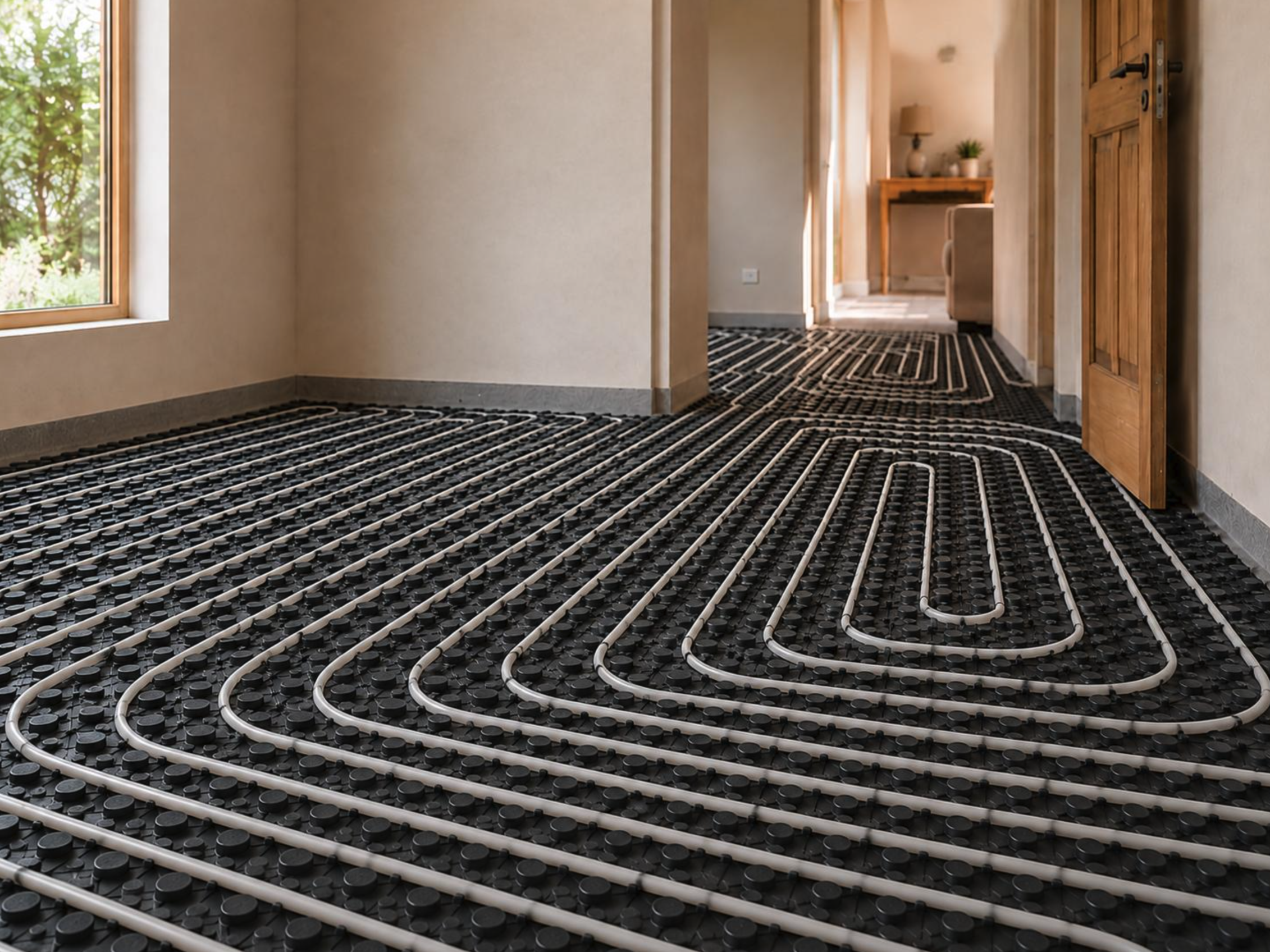 Pose de plancher chauffant sur plaques ou nattes
