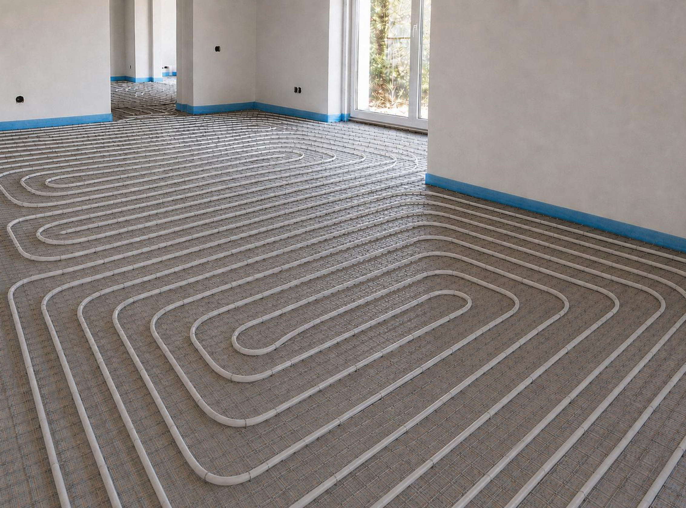 Pose de plancher chauffant sur treillis métallique